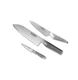Global Piece Knife Set with Santoku - Hollow Ground, Utility and Paring Knife