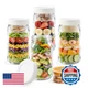 Aabberson 4PK 32oz Glass Salad Jars Leakproof Meal Prep Containers with Lids Wet
