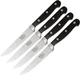 Hen & Rooster Four Piece Kitchen Knife Set 4pc Black Bakelite Stainless