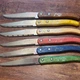 Laguiole Jean Dubost Steak Knives Set of 6 Multi Color Wood Handle Pradel France