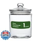 Restaurantware Vetri 0.53 Gallon Glass Storage Jar Airtight Dishwasher Safe