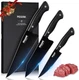 Huusk Japanese chef knife set, titanium coated stainless, kitchen knives, 3 pcs