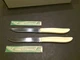 Vintage Pair of Quikut Quikkle Stainless Ivory/Cream Plastic Handled Steak Knife