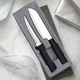 G253 Rada Super Cooks Paring Knife Set black 2pc cutlery USA made L/R hand use