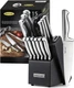 McCook&reg; Knife Sets, German Stainless Steel Knife Block Sets with Built-in Sharp