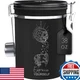 CafetastiQ Large Coffee Canister &ndash; Airtight Stainless Steel Storage Container wi