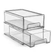 Sorbus 2-Pack Medium Clear Stackable Storage Drawers, Fridge/Pantry Organizer