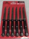 Ginsu Kitchen Steak Knife Set (6) Black Dishwasher Safe Always Sharp