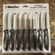Mueller Austria 8 Piece Steak Knife Set Model SS-55 Stainless Steel Serrated New