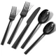 Silverware Set 60 Piece Flatware Stainless Steel Service for 12 Black KINGSTONE