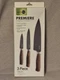 GREEN PAN PREMIERE TITANIUM CUTLERY 3-PIECE KNIFE SET WITH WALNUT HANDLES