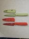 2 Kuhn Rikon Colori Paring Knives With Protective Safety Sheaths