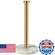 Koville Genuine Marble Paper Towel Holder Countertop, 6" Stone Base Gold Rod Pap