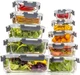 Coccot 20pc Glass Food Storage Containers with Lids Airtight Meal Prep Set