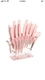Paris Hilton Knife Block Set with Fan Style Clear Acrylic Knife Block, Premiu...