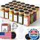 ComSaf Spice Jars with Label 4 oz 24Pcs, Glass Spice Jars with 6 Extra Shaker In