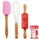 Valentines Holiday Mini Bake Set Spatula Whisk Rolling Pin Sweetheart Pattern