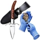 Hicoup Oyster Shucking Knife And Glove Kit - Clam And Oyster Knife Shu