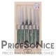 Jean Dubost Laguiole Steak Knives, Set of 6, Green Malachite MSRP $80