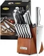 McCook MC29 15-Piece Kitchen Cutlery Knife Block Set 