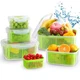LUXEAR Fruit Vegetable Produce Storage Saver Containers with Lid & Colander 5-Pa