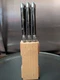 Jean Dubost Laguiole Knife Block & 6 Piece Set Stainless Steak? Knives