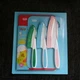 Tasty 8 piece cutlery kit, set 3 knifes knives and 2 cutting board. Kid safe NIB