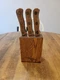 Chicago Cutlery 103S 6 Piece Knife Wooden Handle Set Including Block