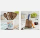 🌺 Pioneer Woman MAZIE 5 Pc Cutlery Set, Wood Block + 6 PC WOOD Utensils, Crock