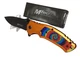Spring-Assist Folding Knife | Mtech 3.5" Black Blade Tie Dye Psychedelic Orange*