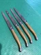 Set of 4 LAGUIOLE Serrated Steak Knives Gold Handles By Jean Dubost France