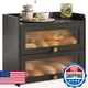 JANSNIMEN Large Bread Box Kitchen Countertop Wooden Double Layer Organizer with