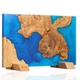 Magnetic Knife Block Extra Large Tsunami Blue Resin Holds 16 Knives SENKEN Burl