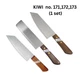 KIWI 171+172+173 Set Chef's Kitchen Cook Utility 6.5'' Knives Cutlery Wood Hand