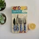 Pioneer Woman Heritage Floral Blue White Toile 4 Pc Cheese Knife Serving Set NEW