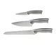 Ikea &Auml;NDLIG 3 Piece Knife Set Stainless Steel Gray & White New!