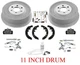 Rear Brake Drums Brake Shoes & Wheel Cylinders Kit for 99-02 Dodge Durango 9Pc