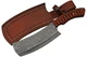 Damascus Knife 6.75" Steel Cleaver Full Tang Blade Sculpted Wood Handle