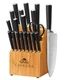 Ginsu Chikara 19 Piece Black Knife Block Set Japanese Steel Kitchen Knives