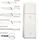 ZEEKMUSS KNIFE SET KITCHEN WITH BLOCK 6-PIECE STAINLESS STEEL - WHITE
