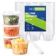 AOZITA 100 Sets 16 oz Plastic Deli Containers With Lids, Airtight Food Storage C