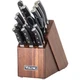 Viking 15-Piece Stainless Steel Cutlery Set with Acacia Wood Block