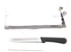 Lot of 12 Edward & Don 5" Blade Round Tip Black Plastic Handle Steak Knife Knive