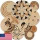 Tatuo 11 Pcs Boho Wall Basket Decor - Woven Bulrush Wall Art Set