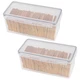 Tiawudi 2-Pack Large Plastic Bread Box Container, Airtight, Dishwasher Safe