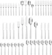 KINGSTONE Silverware Set with Serving Utensils, 45-Piece 45-Piece, Silver 