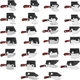 26 Pcs Mini Knife Set Damascus Pattern Chef Knife Mini Cutters Keychain Tiny Poc