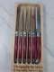 Vintage Laguiole Jean Dubost Steak Knives Red Handle Set of 6 France