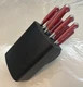 Sabatier  12-Piece Forged Triple Rivet Knife Set With Edgekeeper Technology Red