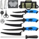 GPUSFAK 10 Pieces Fillet Set, Stainless Bait Knife With Sharpening Rod and Sh...